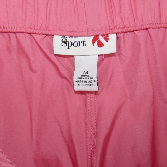 Style & Co Sport Pants Size M Elastic Waist Pink - Picture 5 of 5